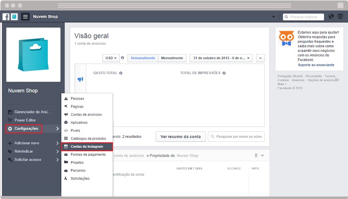 Como criar anuncios no Instagram